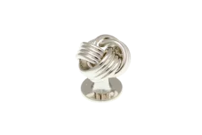 Single Silver Knot Weave Dress Stud