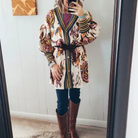 The Rosa Floral Belted Cardigan