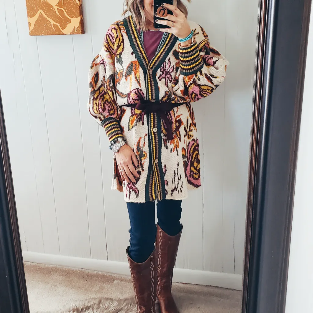 The Rosa Floral Belted Cardigan