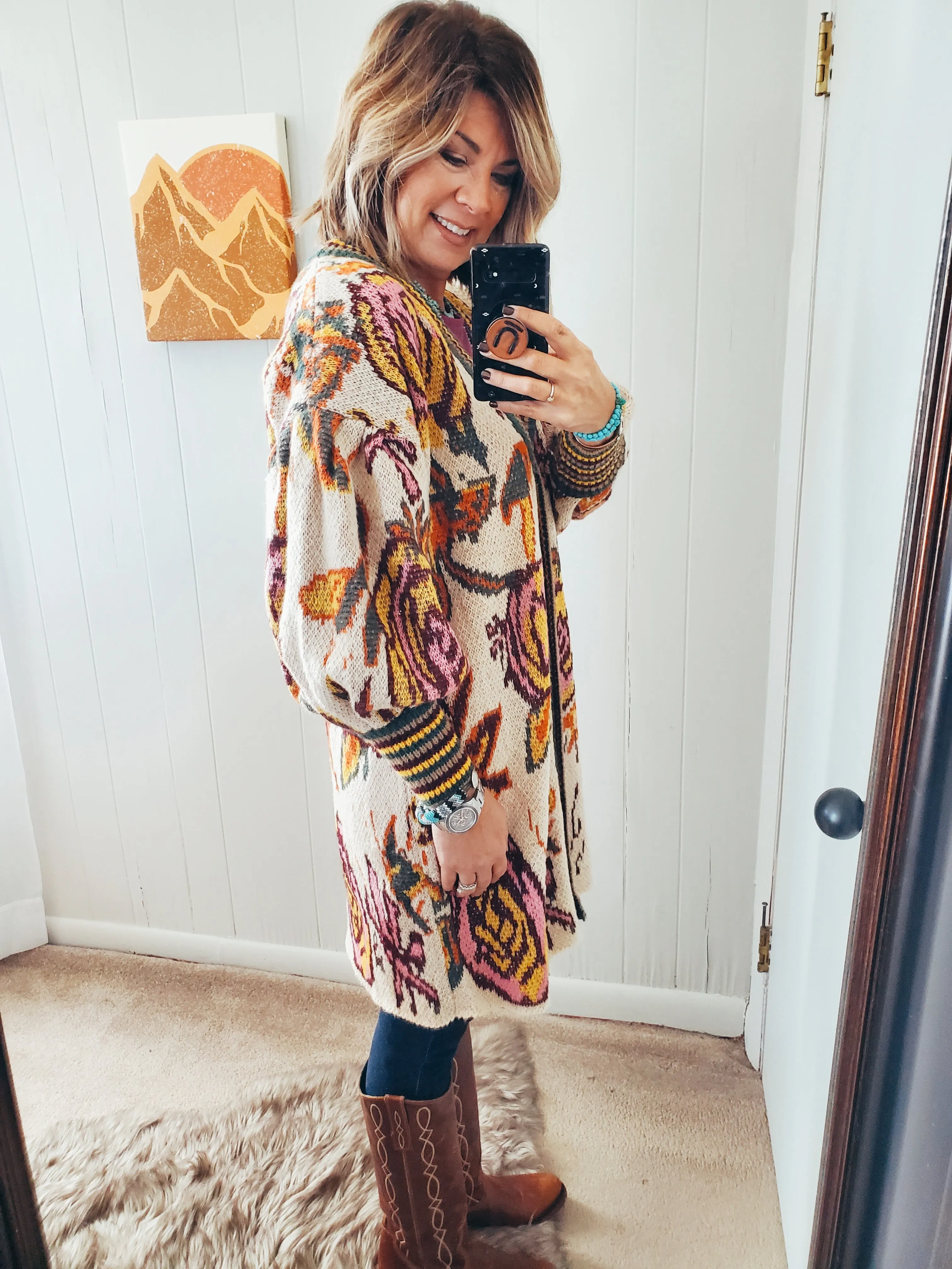 The Rosa Floral Belted Cardigan