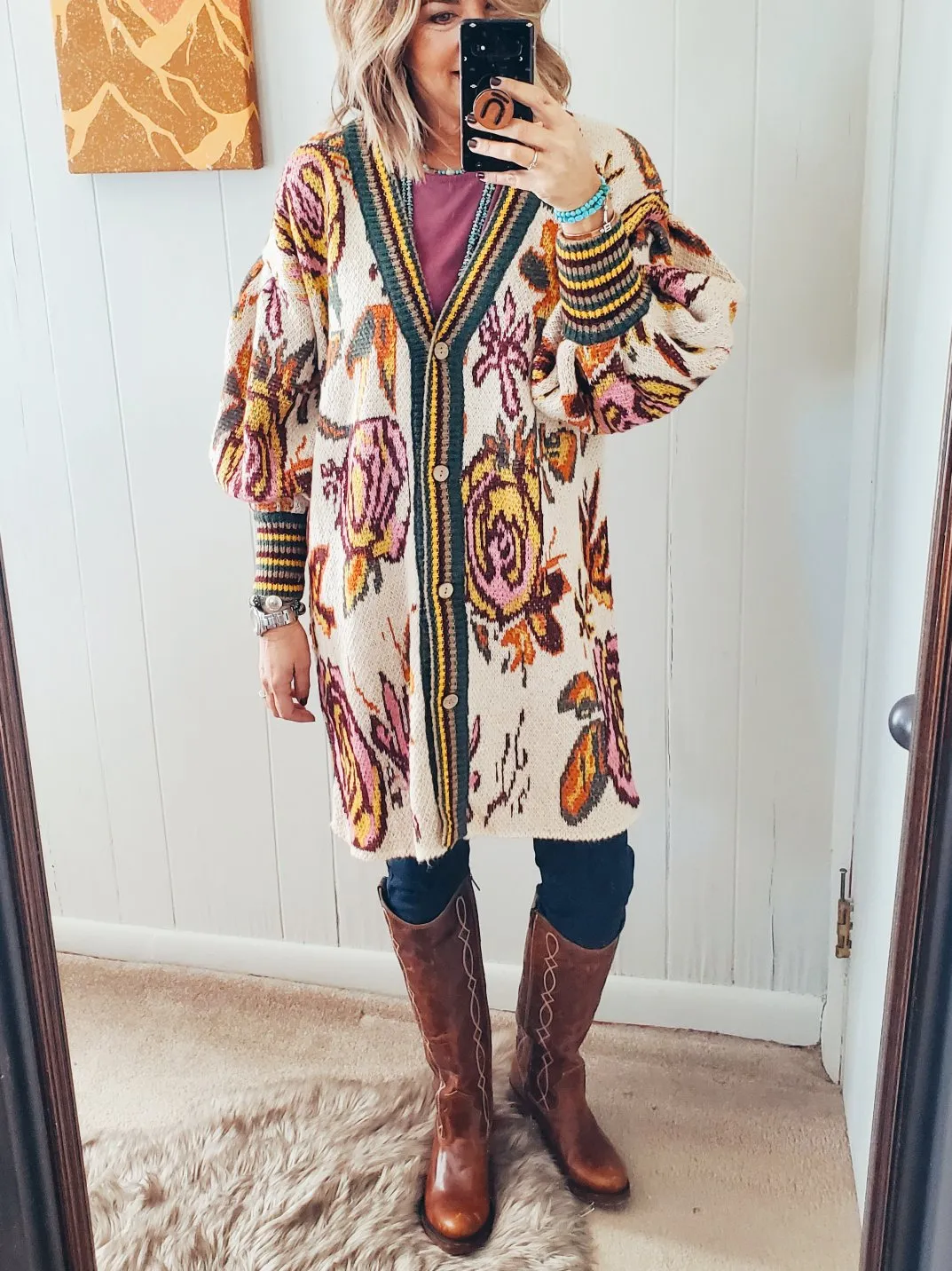 The Rosa Floral Belted Cardigan