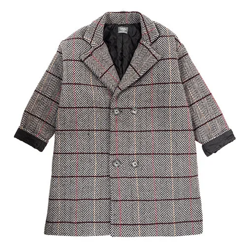 Tocoto Vintage Grey Herringbone Coat