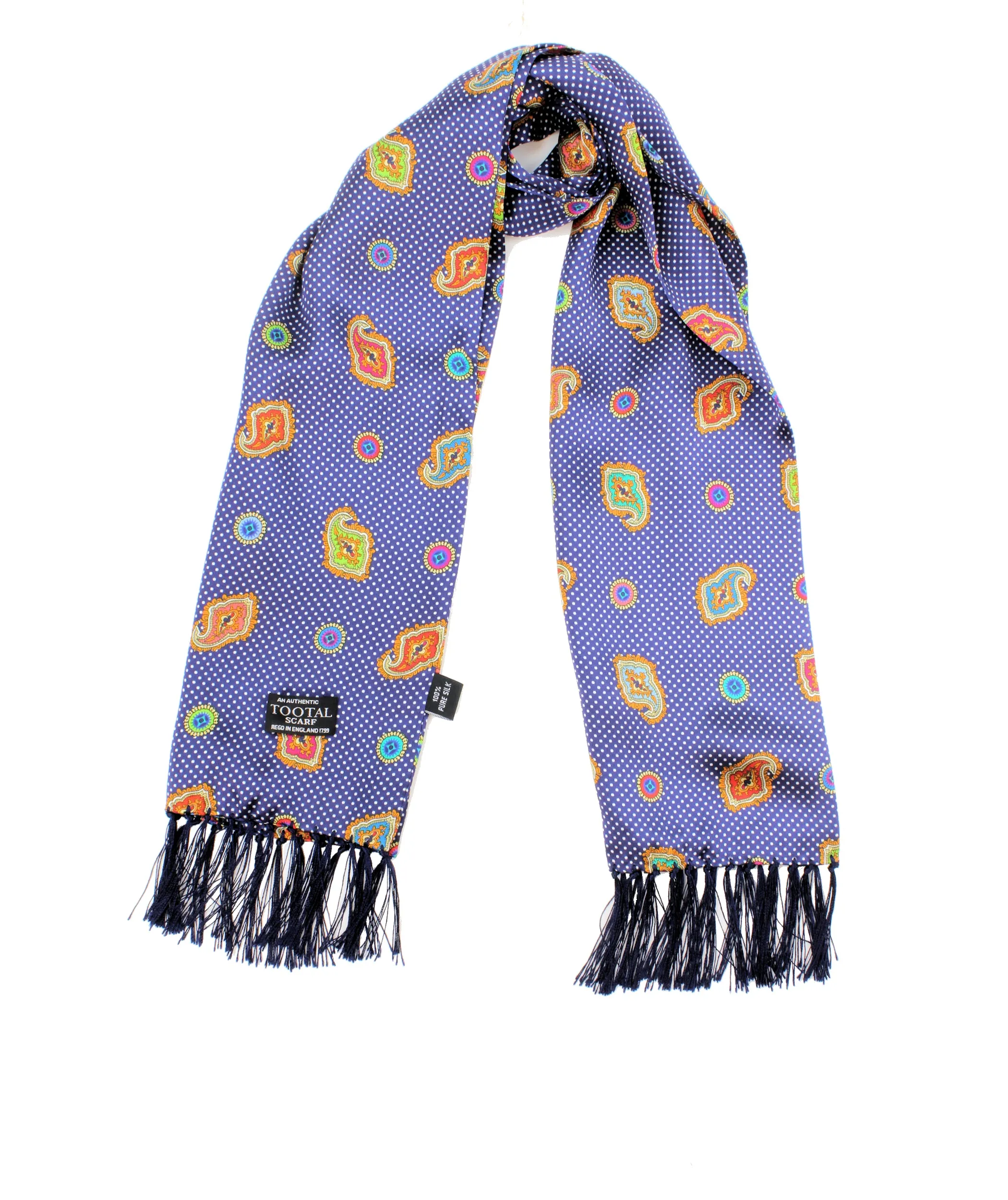 Tootal Mens Retro Paisley Print 100% Silk Scarves