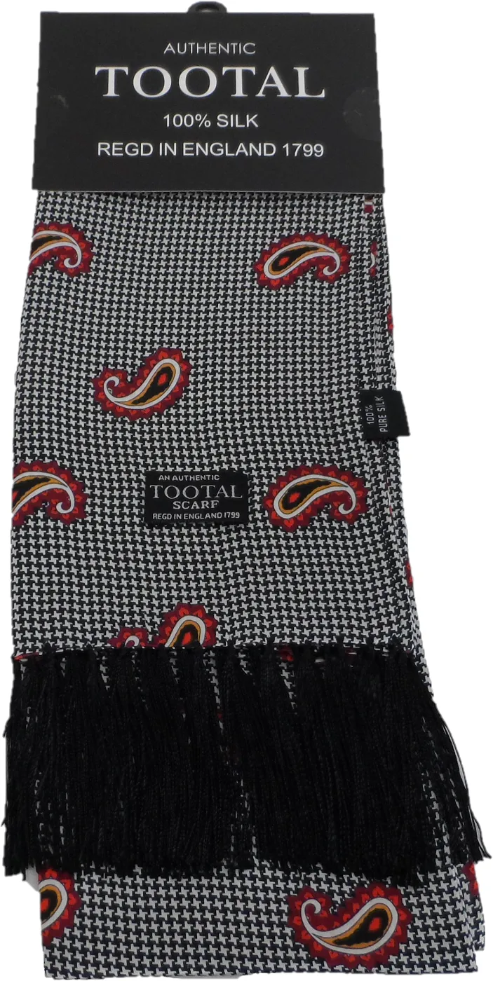 Tootal Mens Retro Paisley Print 100% Silk Scarves