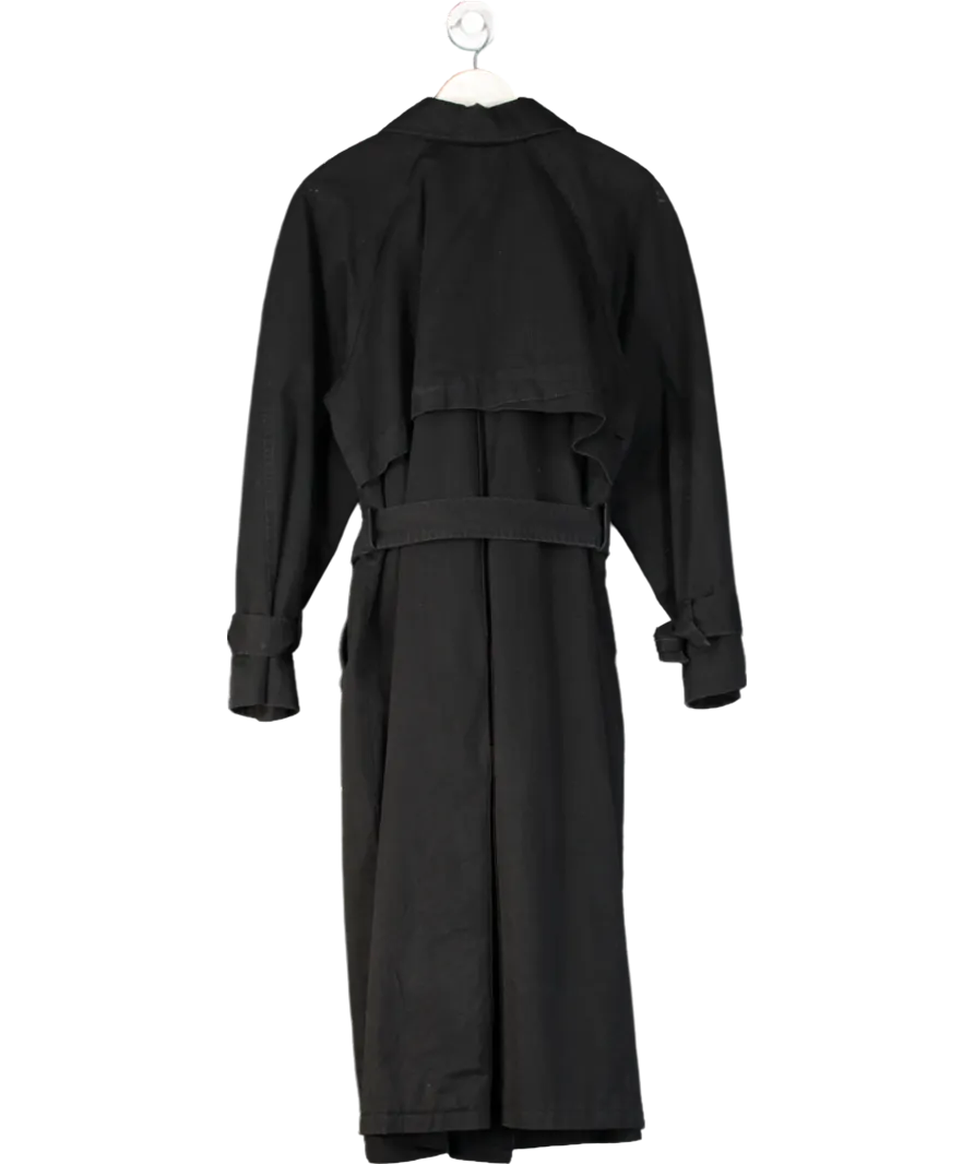 Topshop Black Washed Trench Coat UK 14