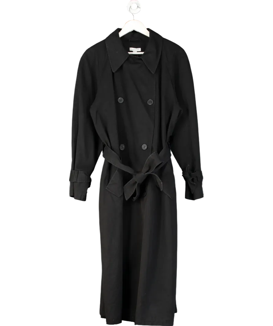 Topshop Black Washed Trench Coat UK 14