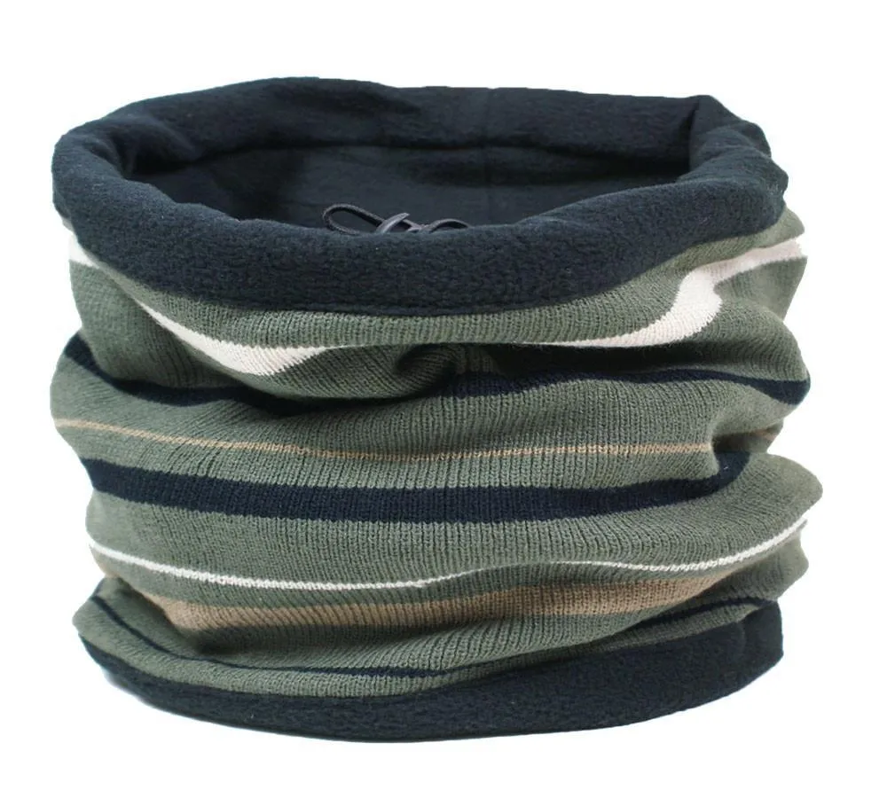 Unisex Reversible Striped Neck Warmer Scarf