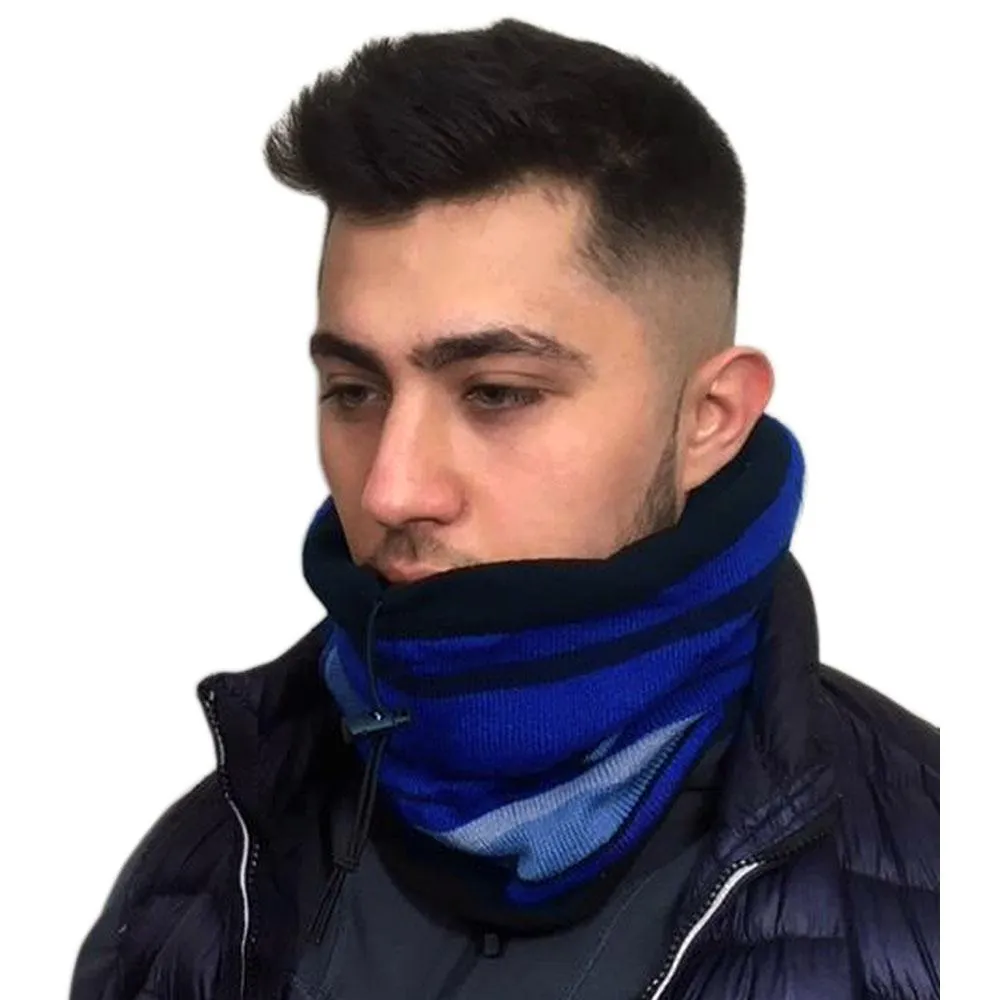Unisex Reversible Striped Neck Warmer Scarf