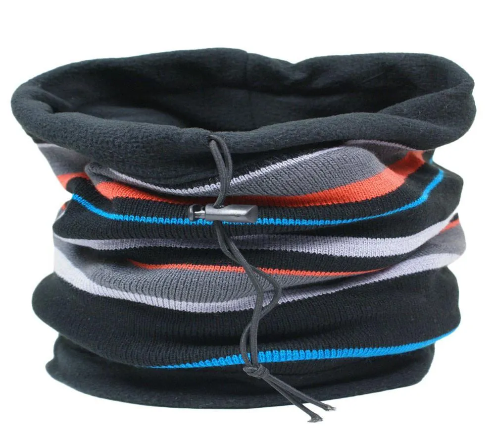 Unisex Reversible Striped Neck Warmer Scarf
