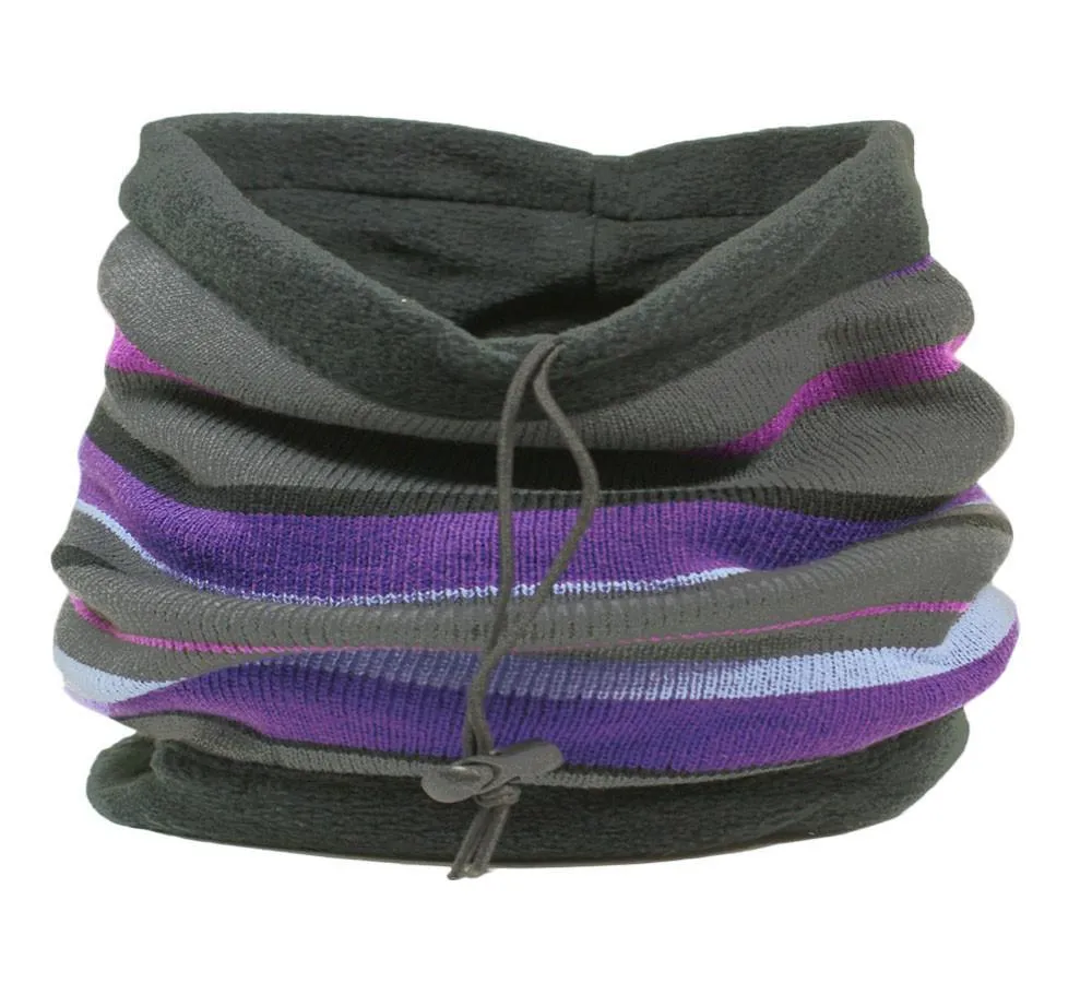 Unisex Reversible Striped Neck Warmer Scarf