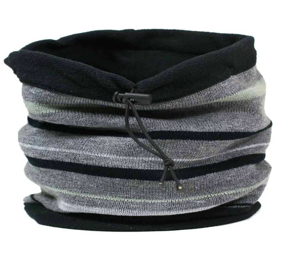 Unisex Reversible Striped Neck Warmer Scarf