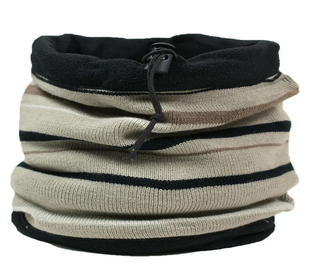Unisex Reversible Striped Neck Warmer Scarf