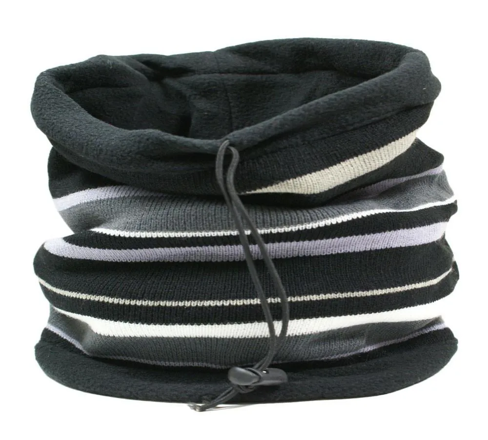 Unisex Reversible Striped Neck Warmer Scarf