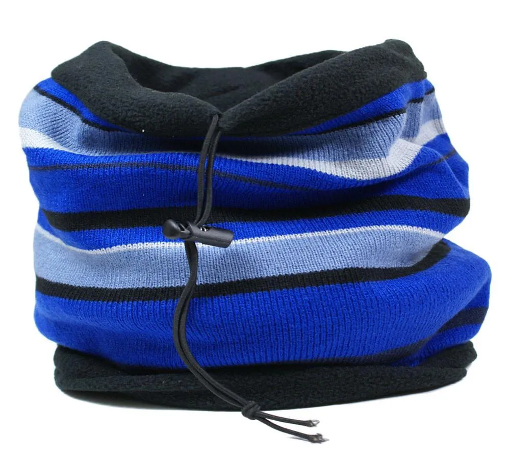 Unisex Reversible Striped Neck Warmer Scarf
