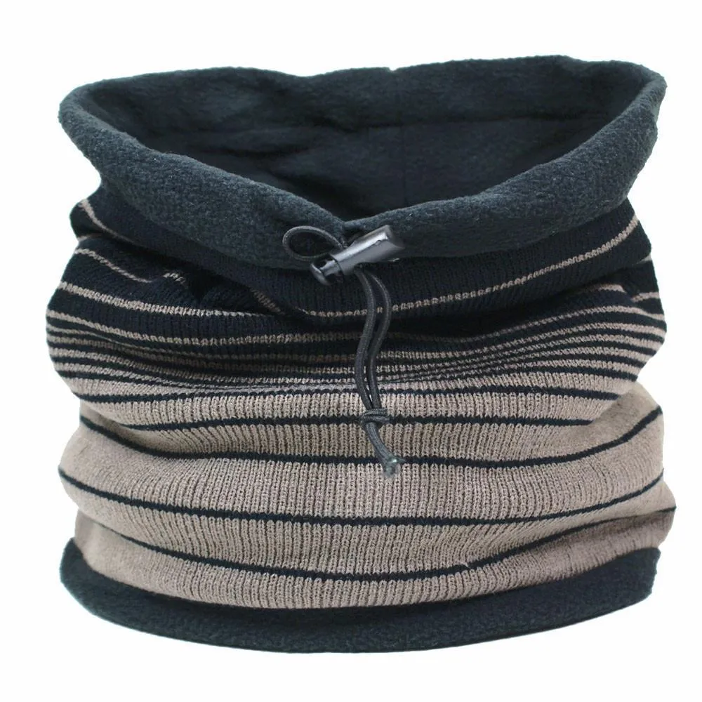 Unisex Reversible Striped Neck Warmer Scarf