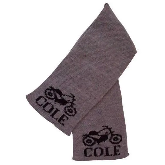 Vintage Motorcycle Personalized Knit Scarf
