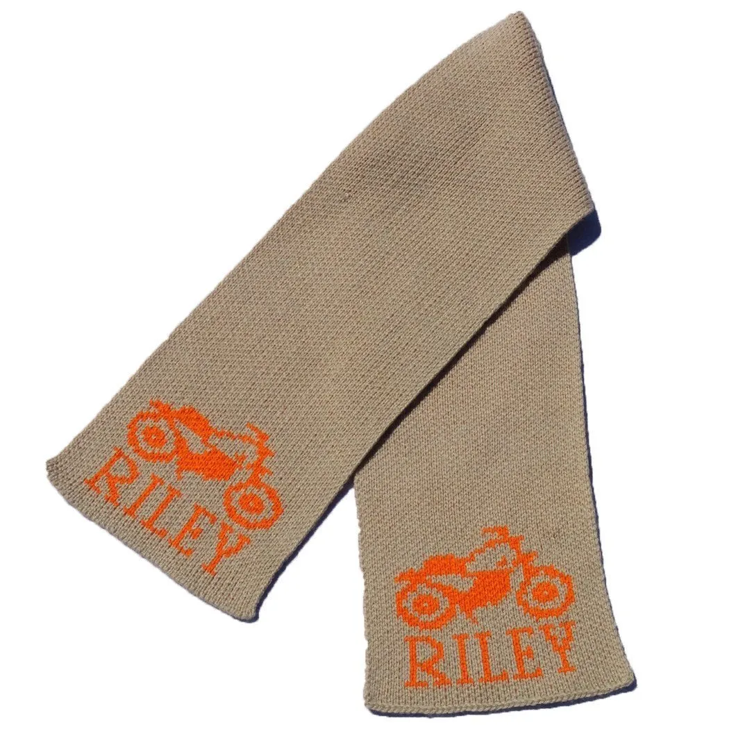 Vintage Motorcycle Personalized Knit Scarf