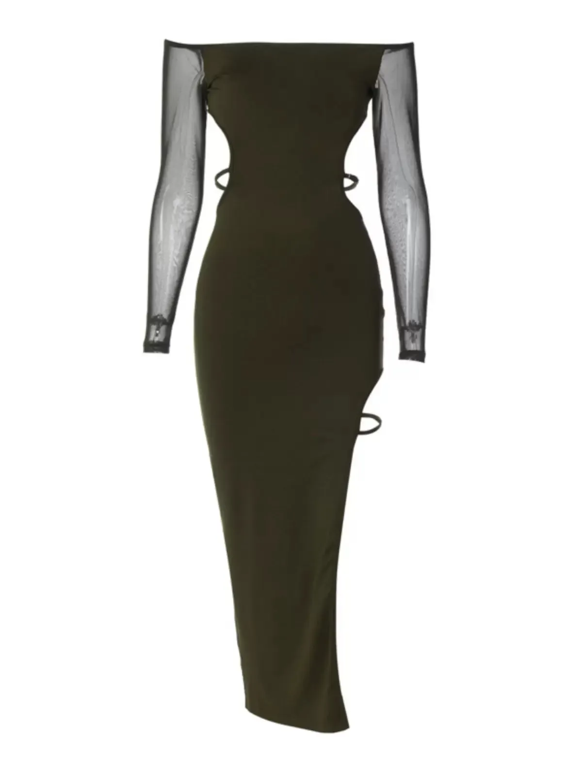 Vvsha Isra Long Sleeve Slit Maxi Dress