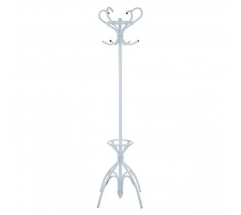 White Powder Coated Metal Coat Stand