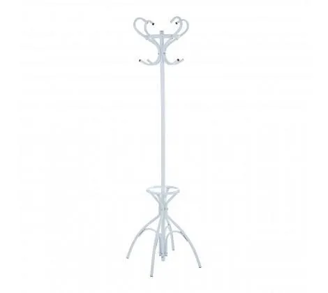 White Powder Coated Metal Coat Stand