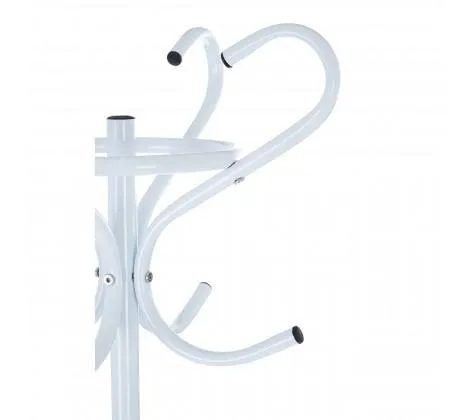 White Powder Coated Metal Coat Stand