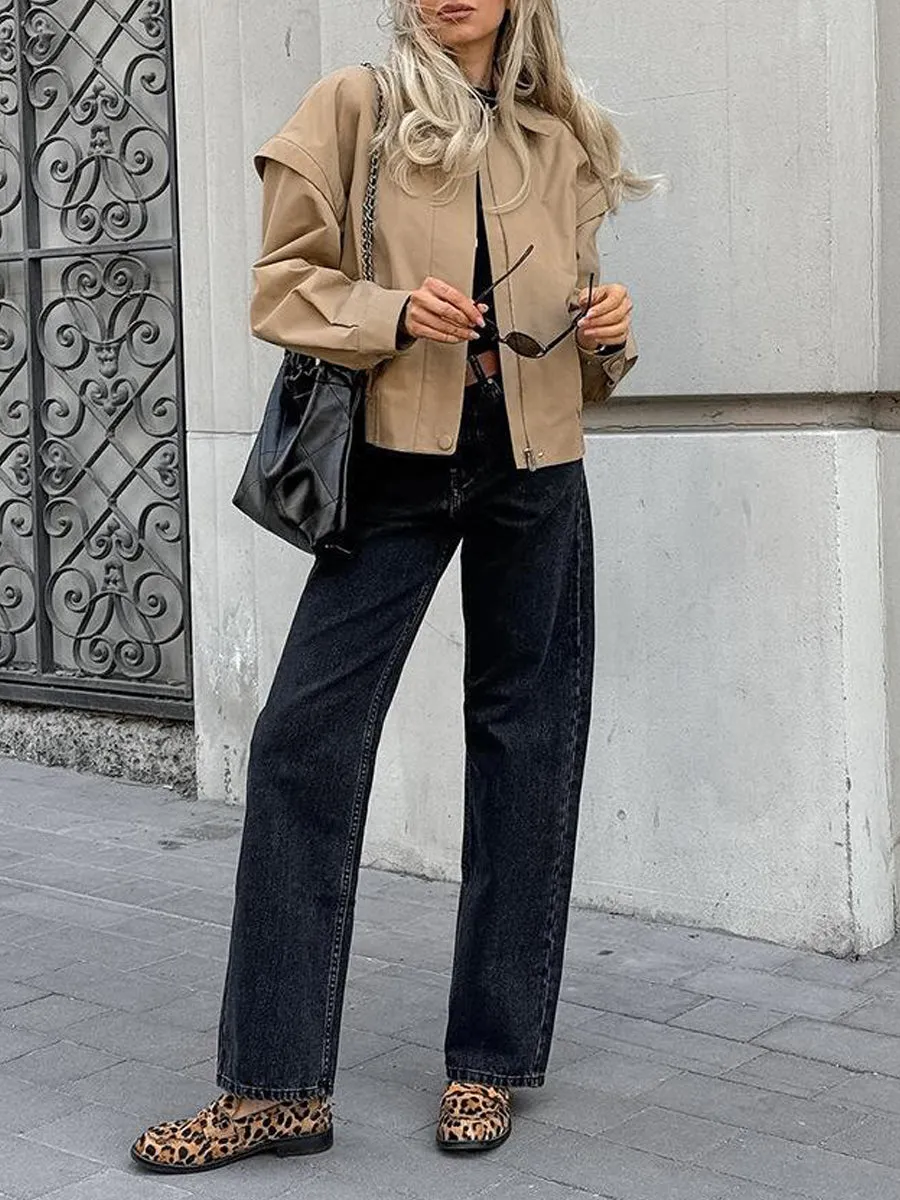 Women Lapel Loose Trench Coat