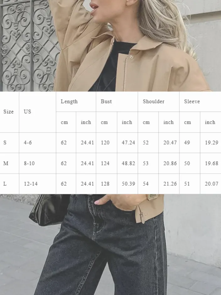 Women Lapel Loose Trench Coat