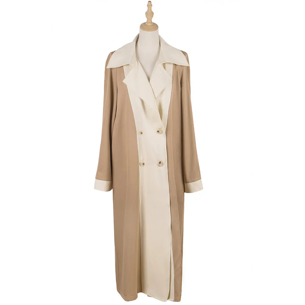 YESFASHION Women Long Casual Trench Coats