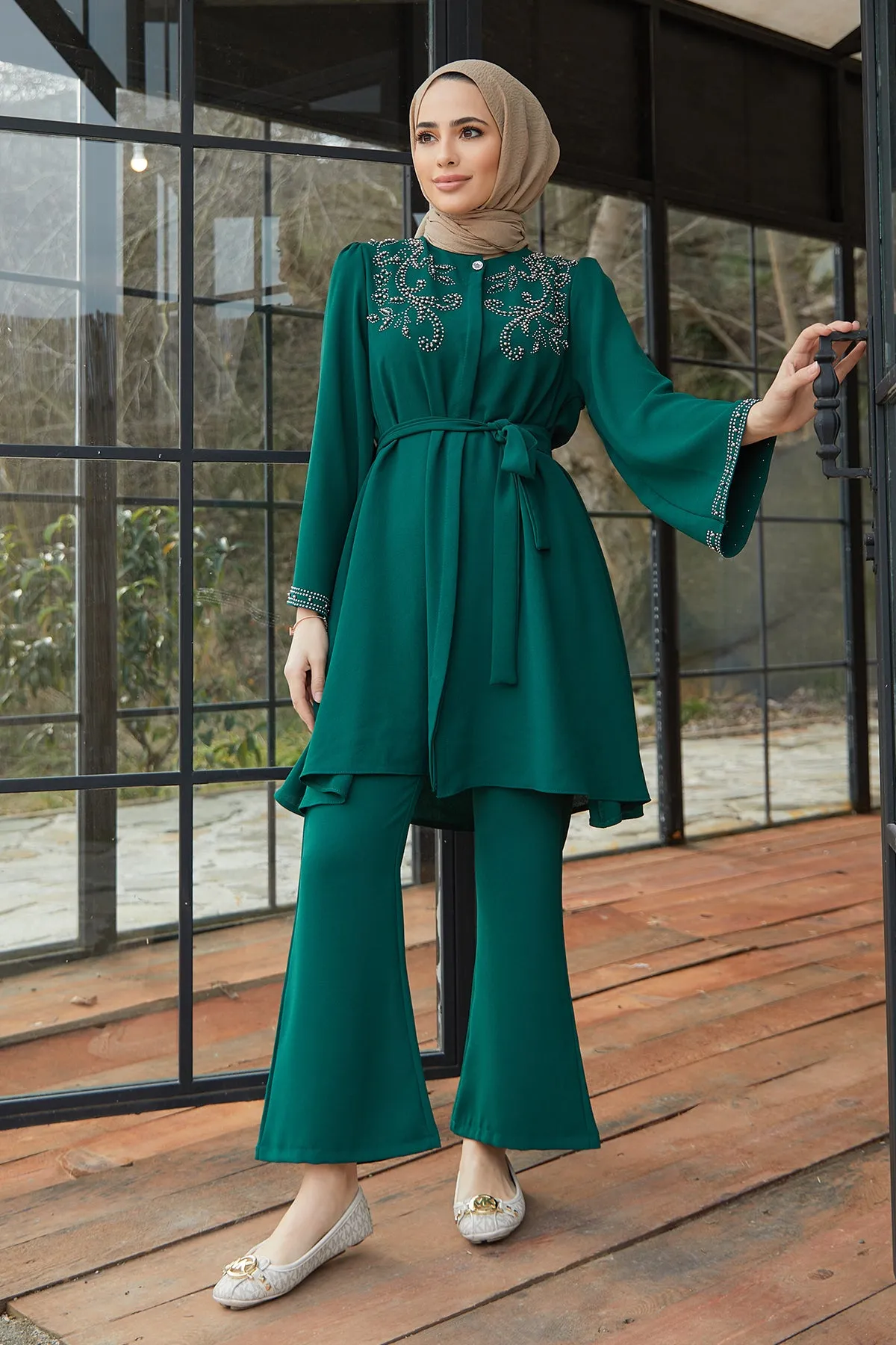 ZRF Women Mona Tunic Pants Set - Emerald - Solihull