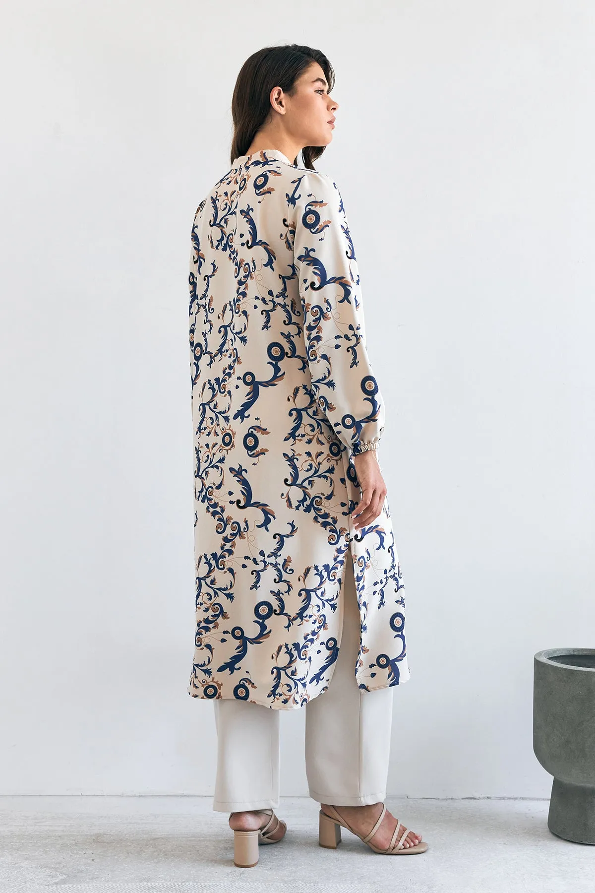 ZRF Women Noble Long Tunic Pants Suit - Indigo - Arucas